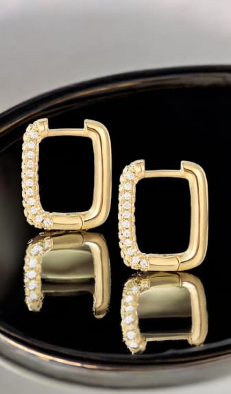 Aretes baño de oro 24k