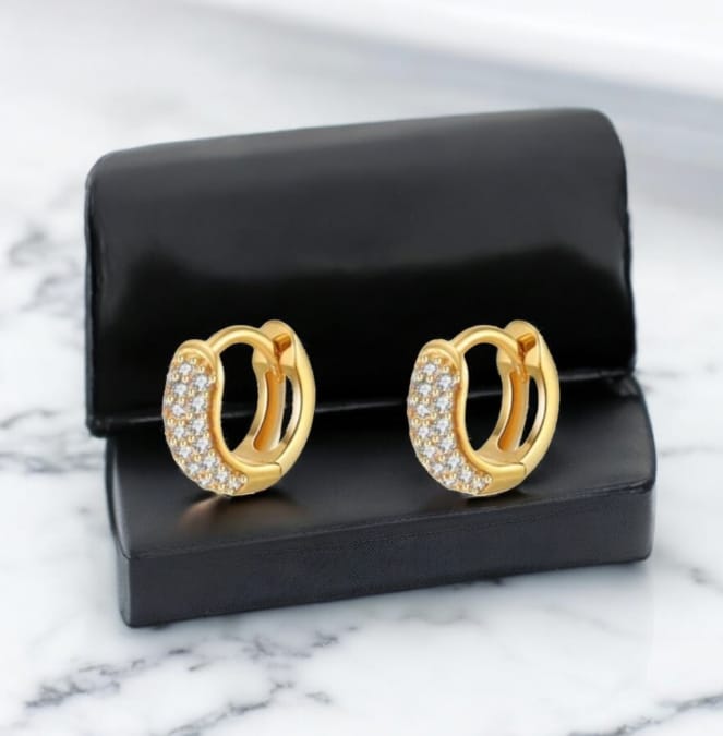 Aretes baño de oro 24k